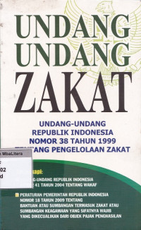 Undang-undang zakat undang-undang republik indonesia nomor 38 tahun 1999 tentang pengelolaan zakat